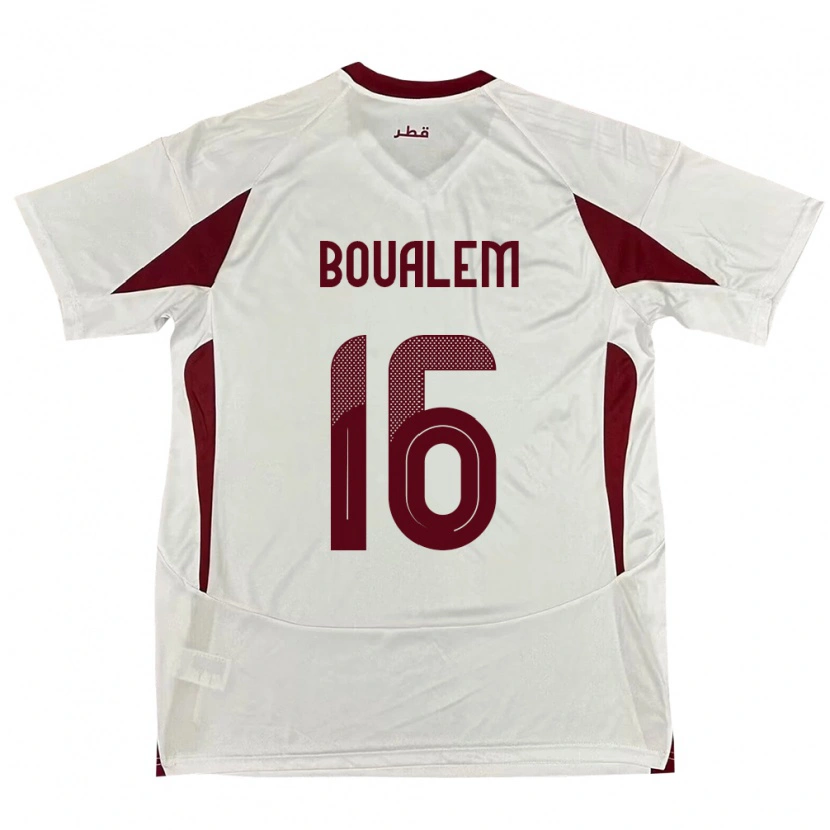 Danxen Dětské Katar Boualem Khoukhi #16 Bílý Daleko Hráčské Dresy 24-26 Dres