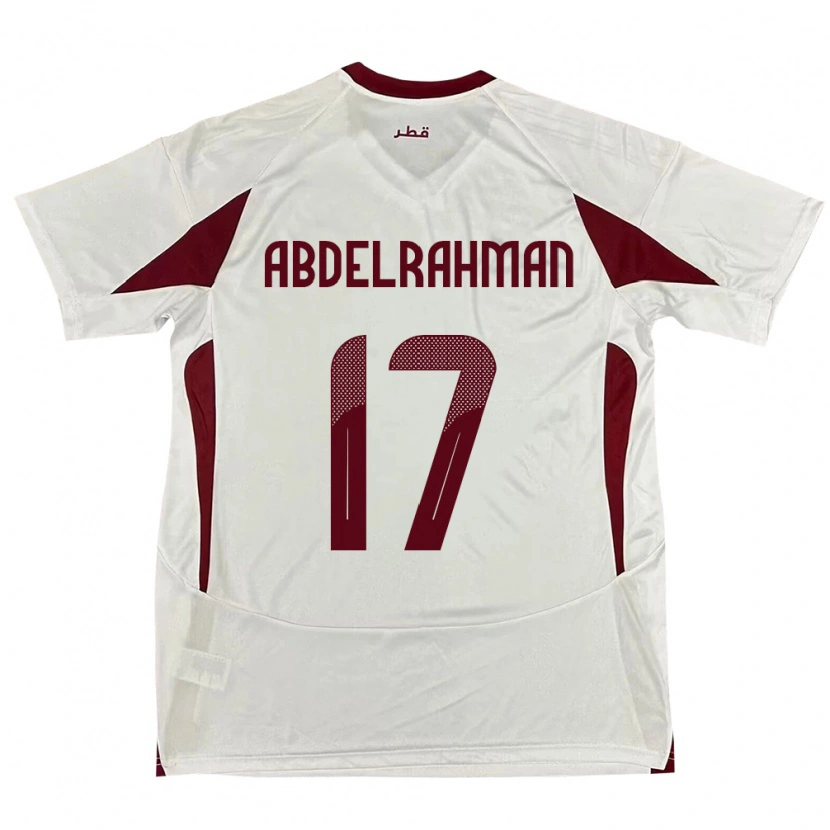 Danxen Dětské Katar Abdelrahman Fahmi Moustafa #17 Bílý Daleko Hráčské Dresy 24-26 Dres