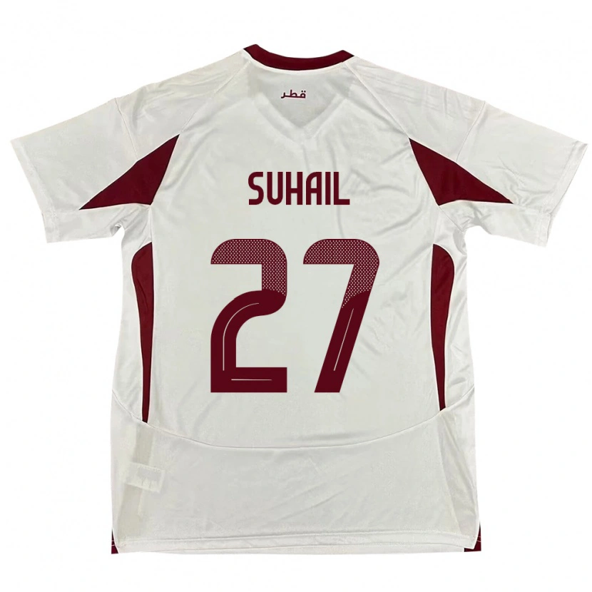 Danxen Dětské Katar Ahmed Suhail #27 Bílý Daleko Hráčské Dresy 24-26 Dres