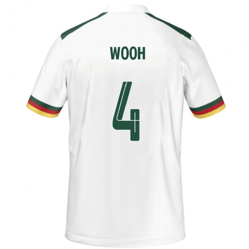 Danxen Dětské Kamerun Christopher Wooh #4 Bílý Daleko Hráčské Dresy 24-26 Dres