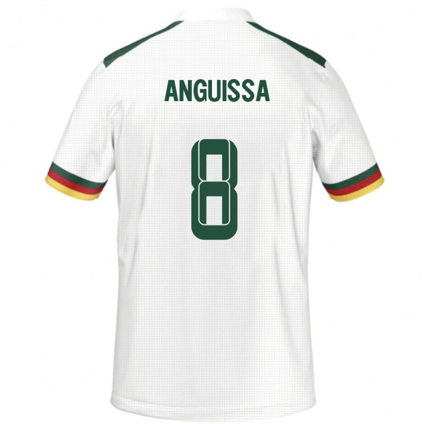 Danxen Dětské Kamerun Frank Anguissa #8 Bílý Daleko Hráčské Dresy 24-26 Dres