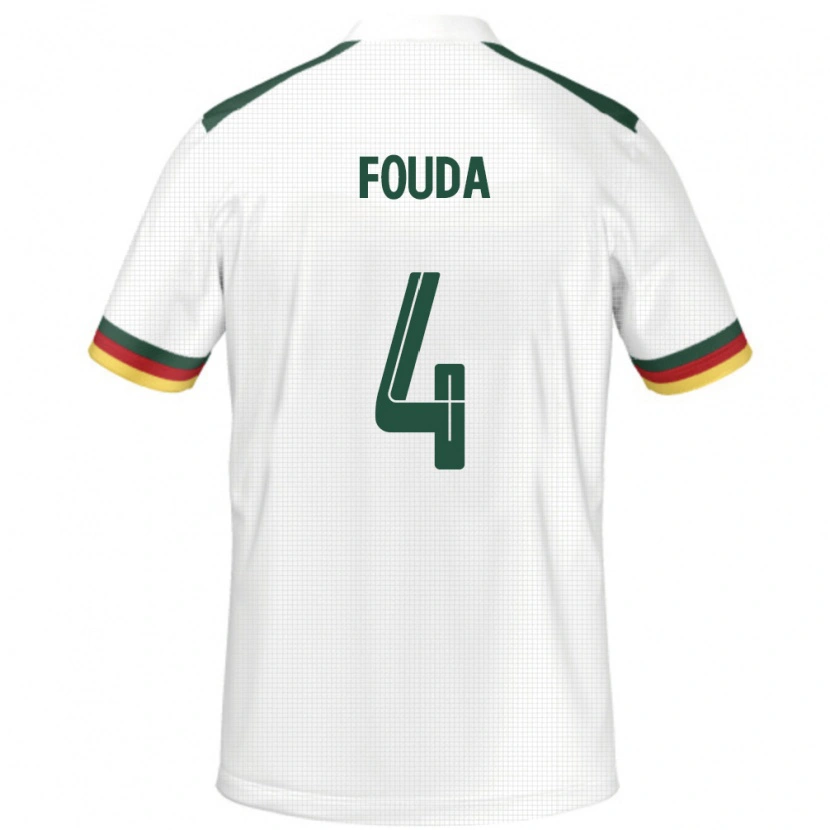 Danxen Dětské Kamerun Junior Fouda #4 Bílý Daleko Hráčské Dresy 24-26 Dres