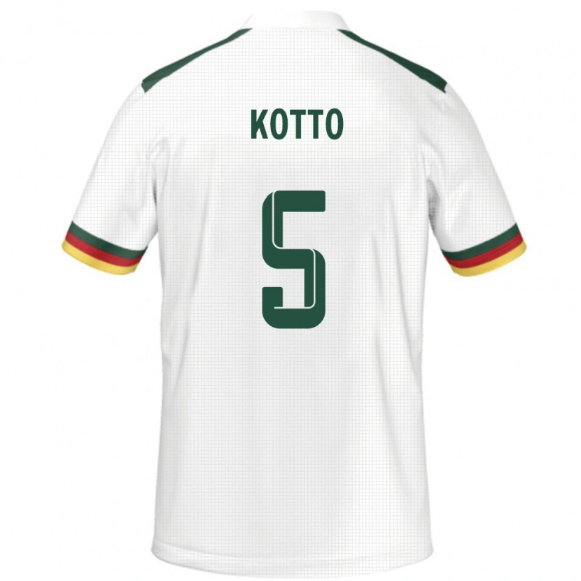 Danxen Dětské Kamerun Samuel Kotto #5 Bílý Daleko Hráčské Dresy 24-26 Dres