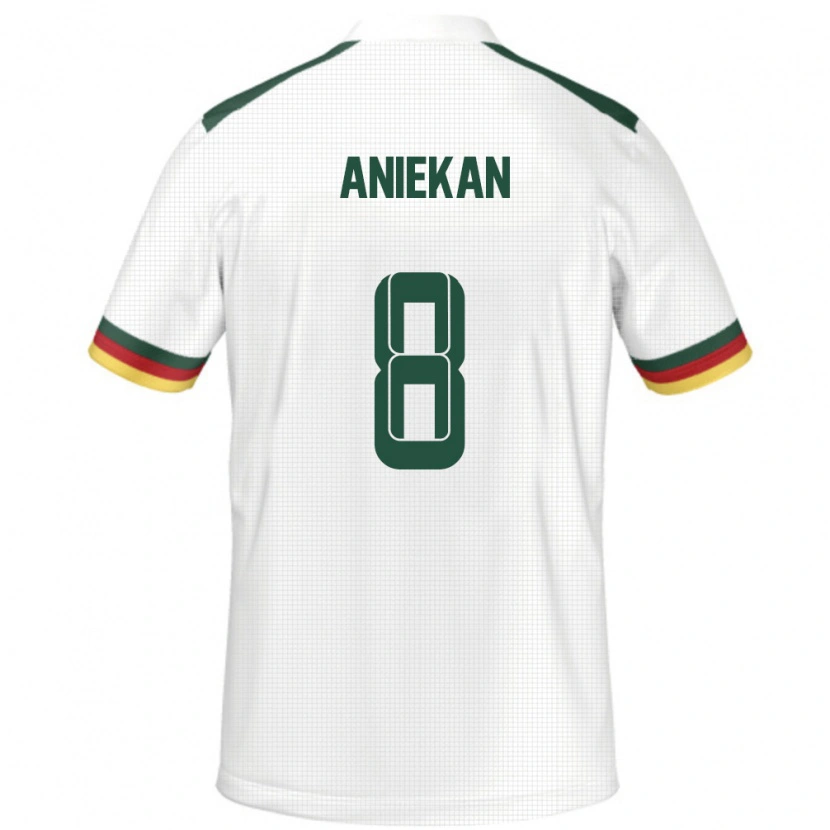 Danxen Dětské Kamerun Stephan Aniekan #8 Bílý Daleko Hráčské Dresy 24-26 Dres