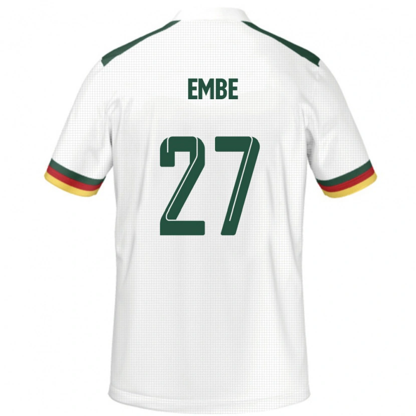 Danxen Dětské Kamerun Eric Embe #27 Bílý Daleko Hráčské Dresy 24-26 Dres