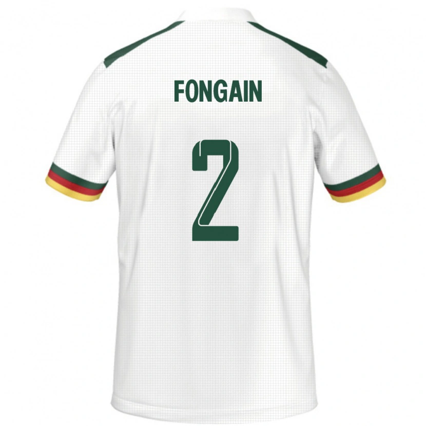 Danxen Dětské Kamerun Meyepya Fongain #2 Bílý Daleko Hráčské Dresy 24-26 Dres