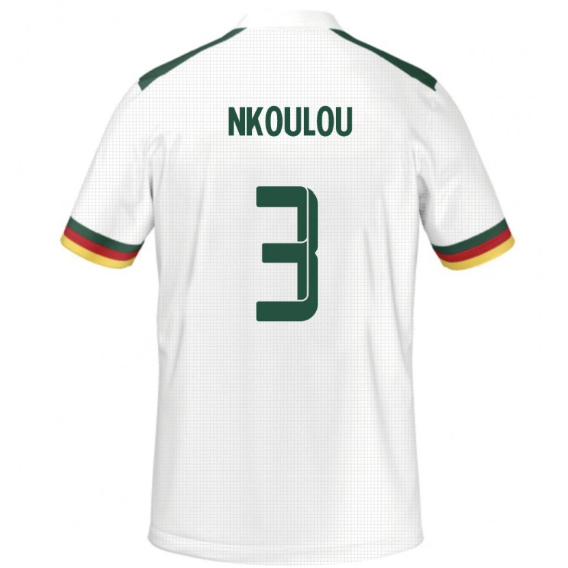 Danxen Dětské Kamerun Nicolas Nkoulou #3 Bílý Daleko Hráčské Dresy 24-26 Dres