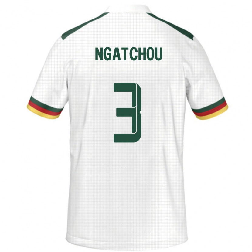 Danxen Dětské Kamerun Ricky Ngatchou Kamtchouang #3 Bílý Daleko Hráčské Dresy 24-26 Dres