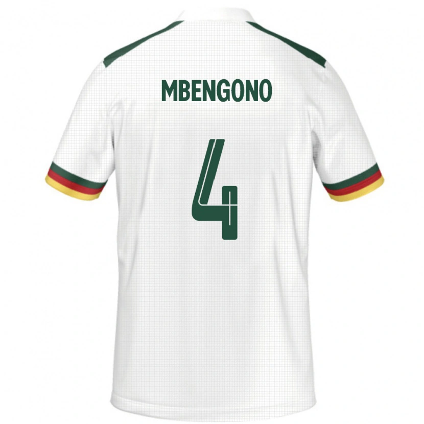 Danxen Dětské Kamerun Catherine Mbengono #4 Bílý Daleko Hráčské Dresy 24-26 Dres