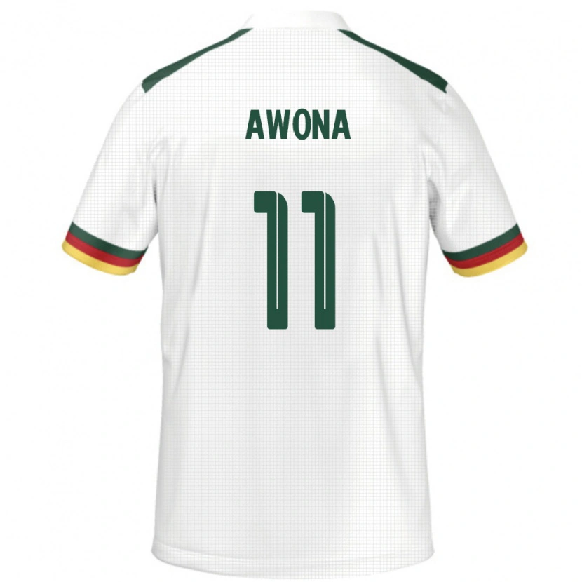 Danxen Dětské Kamerun Aurelle Awona #11 Bílý Daleko Hráčské Dresy 24-26 Dres