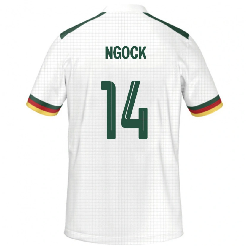 Danxen Dětské Kamerun Monique Ngock #14 Bílý Daleko Hráčské Dresy 24-26 Dres