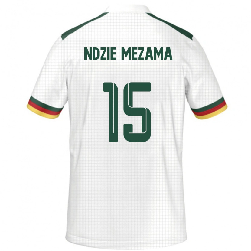 Danxen Dětské Kamerun Fabrice Ndzie Mezama #15 Bílý Daleko Hráčské Dresy 24-26 Dres