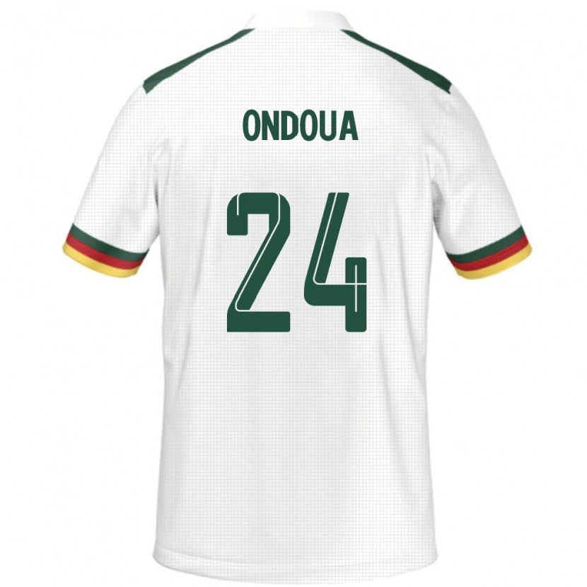 Danxen Dětské Kamerun Gael Ondoua #24 Bílý Daleko Hráčské Dresy 24-26 Dres