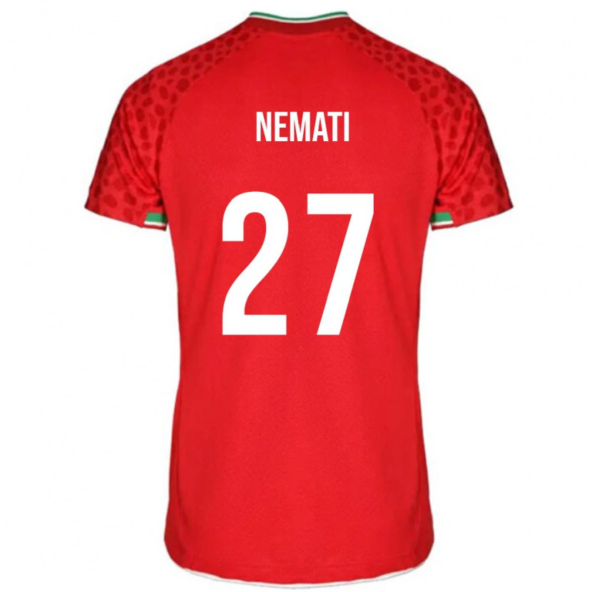 Danxen Dětské Írán Ali Nemati #27 Červený Daleko Hráčské Dresy 24-26 Dres