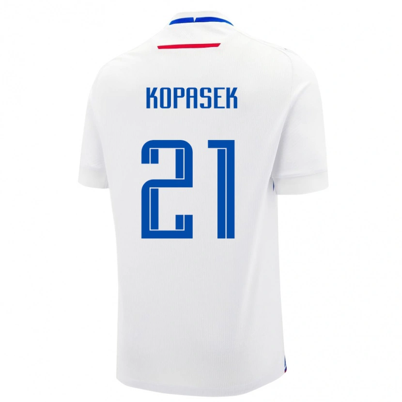 Danxen Dětské Slovensko Samuel Kopasek #21 Bílý Daleko Hráčské Dresy 24-26 Dres