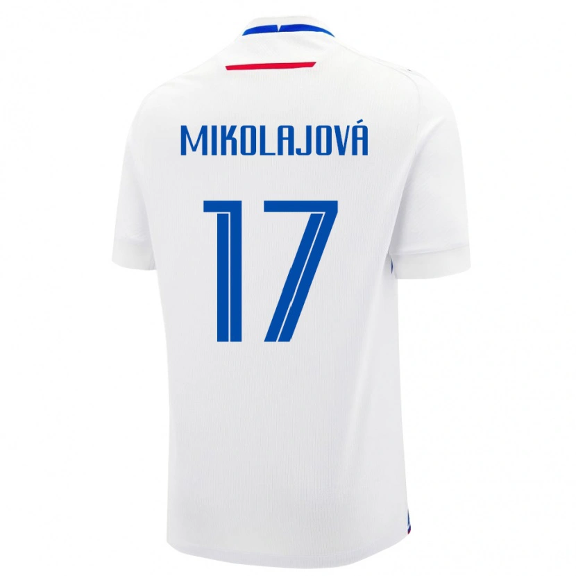 Danxen Dětské Slovensko Mária Mikolajová #17 Bílý Daleko Hráčské Dresy 24-26 Dres