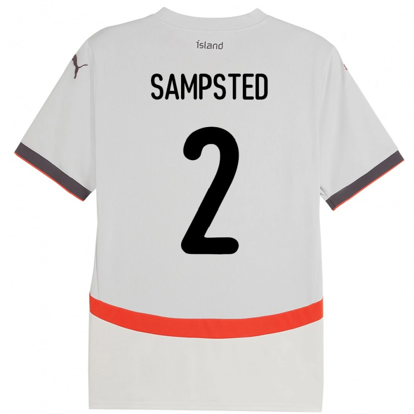Danxen Dětské Island Alfons Sampsted #2 Bílý Daleko Hráčské Dresy 24-26 Dres