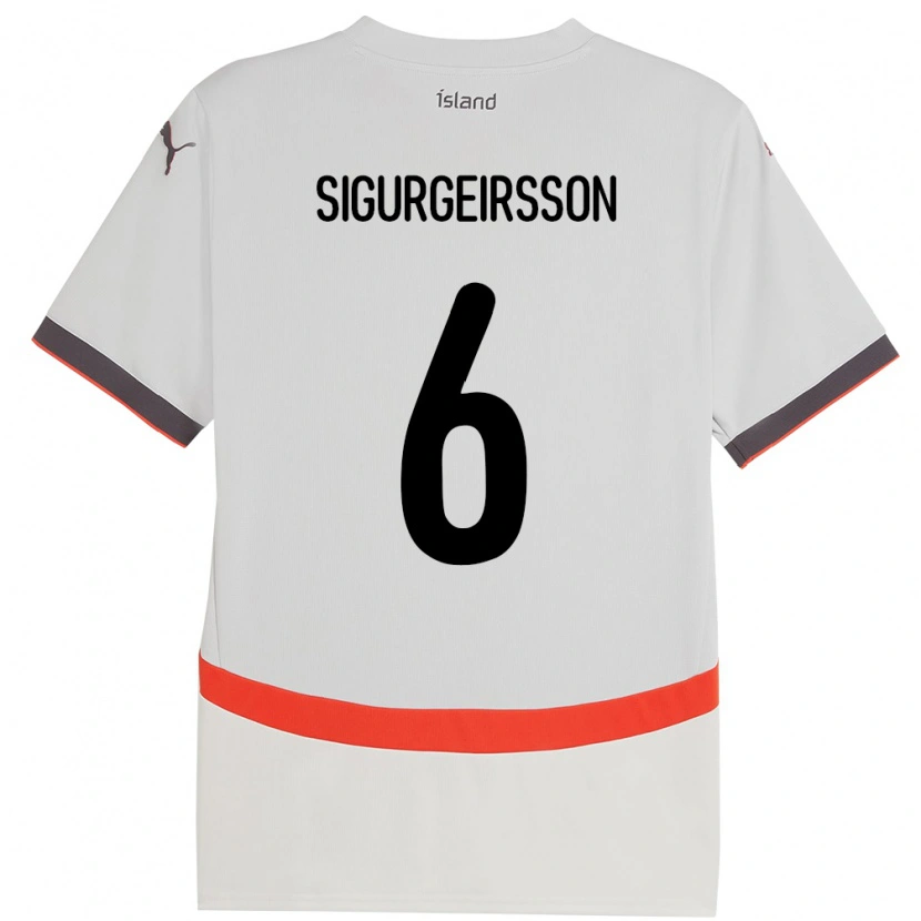 Danxen Dětské Island Rúnar Thór Sigurgeirsson #6 Bílý Daleko Hráčské Dresy 24-26 Dres