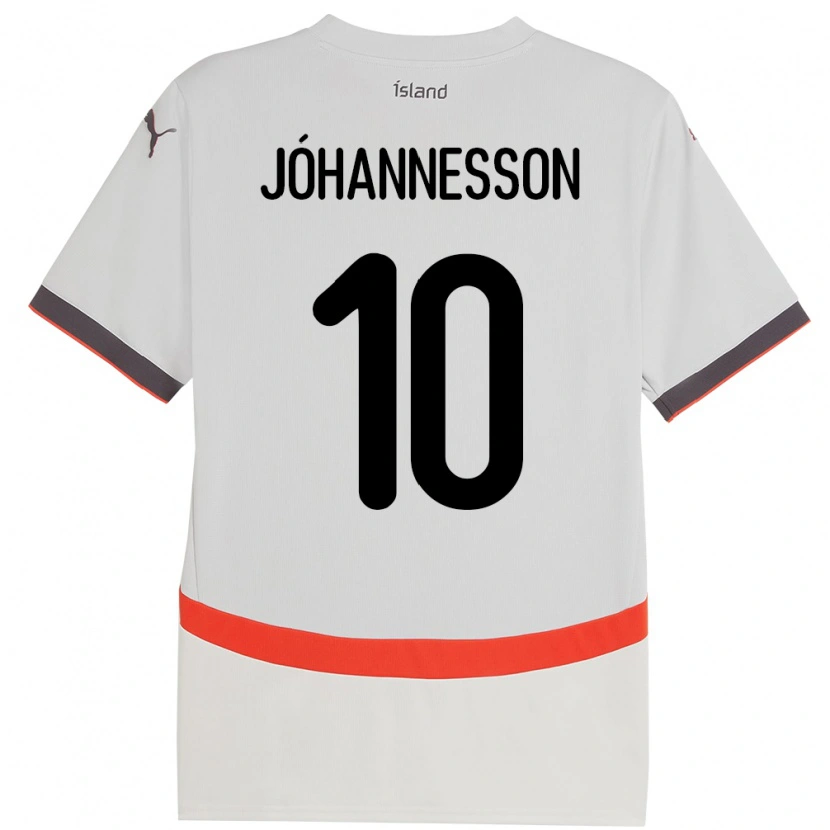 Danxen Dětské Island Ísak Jóhannesson #10 Bílý Daleko Hráčské Dresy 24-26 Dres