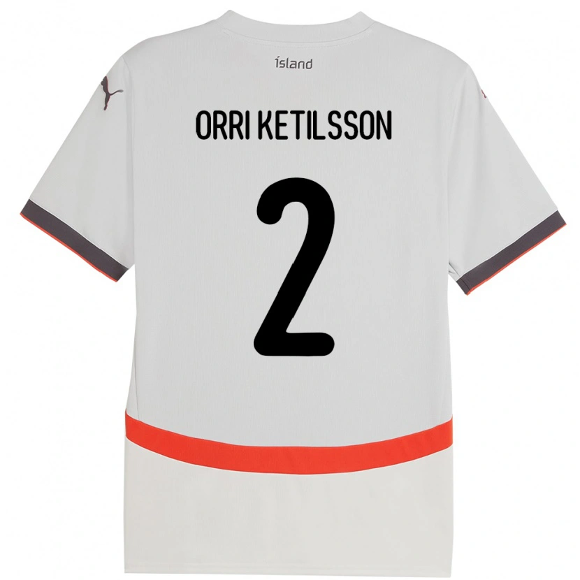 Danxen Dětské Island Ketill Orri Ketilsson #2 Bílý Daleko Hráčské Dresy 24-26 Dres