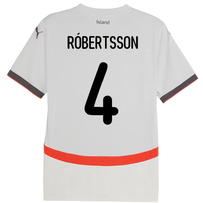 Danxen Dětské Island Logi Hrafn Róbertsson #4 Bílý Daleko Hráčské Dresy 24-26 Dres