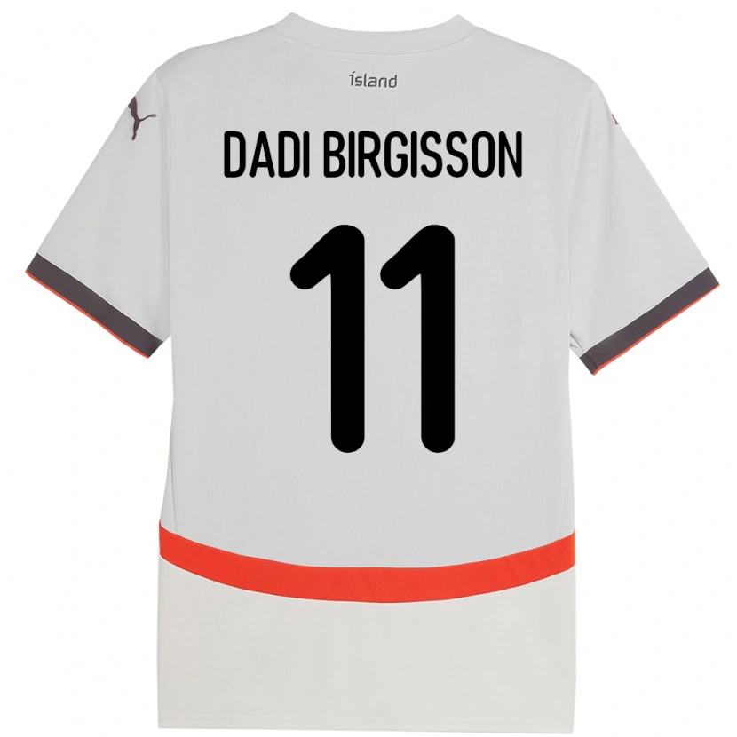 Danxen Dětské Island Adolf Dadi Birgisson #11 Bílý Daleko Hráčské Dresy 24-26 Dres