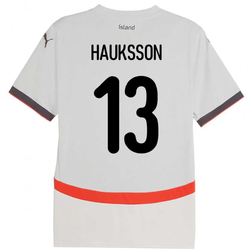 Danxen Dětské Island Bjarki Hauksson #13 Bílý Daleko Hráčské Dresy 24-26 Dres
