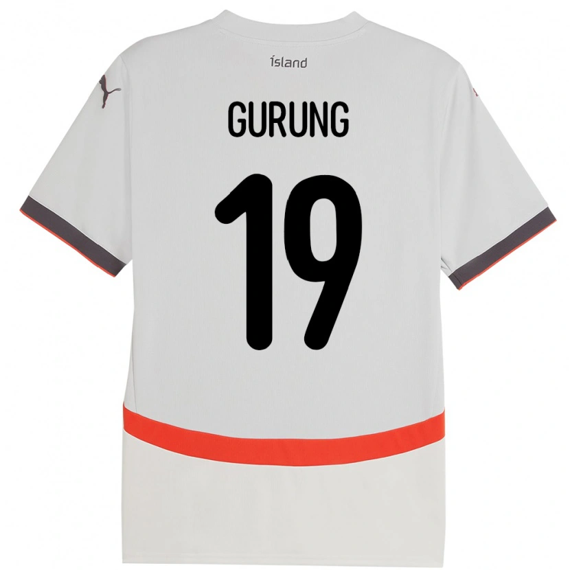 Danxen Dětské Island Karan Gurung #19 Bílý Daleko Hráčské Dresy 24-26 Dres