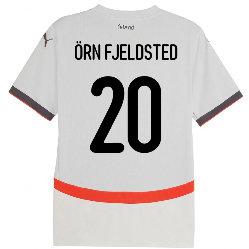 Danxen Dětské Island Dagur Örn Fjeldsted #20 Bílý Daleko Hráčské Dresy 24-26 Dres