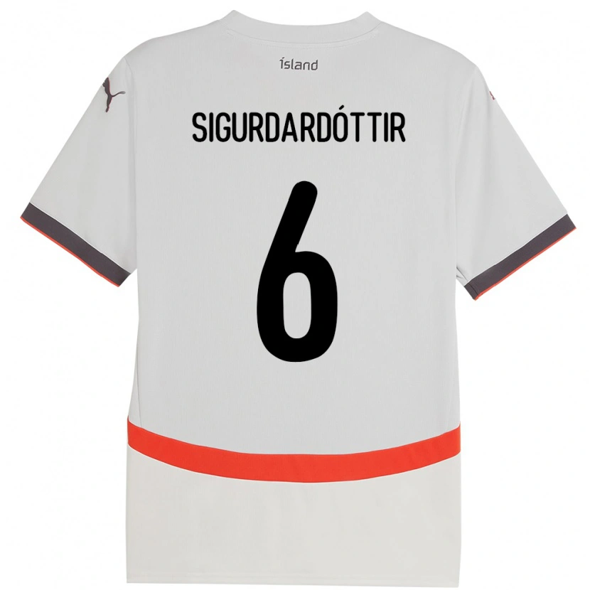 Danxen Dětské Island Ingibjörg Sigurðardóttir #6 Bílý Daleko Hráčské Dresy 24-26 Dres