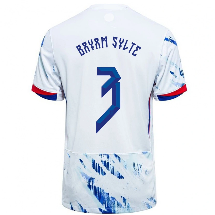 Danxen Dětské Norsko Daniel Bayam Sylte #3 Bílá Modrá Daleko Hráčské Dresy 24-26 Dres