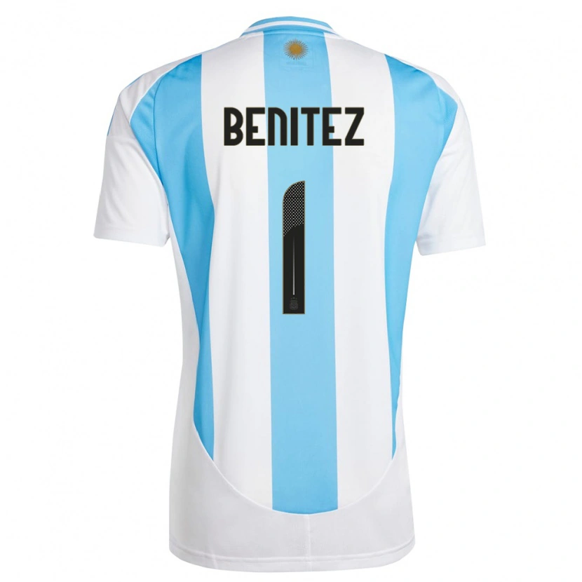 Danxen Pánské Argentina Walter Benítez #1 Bílá Modrá Domů Hráčské Dresy 24-26 Dres