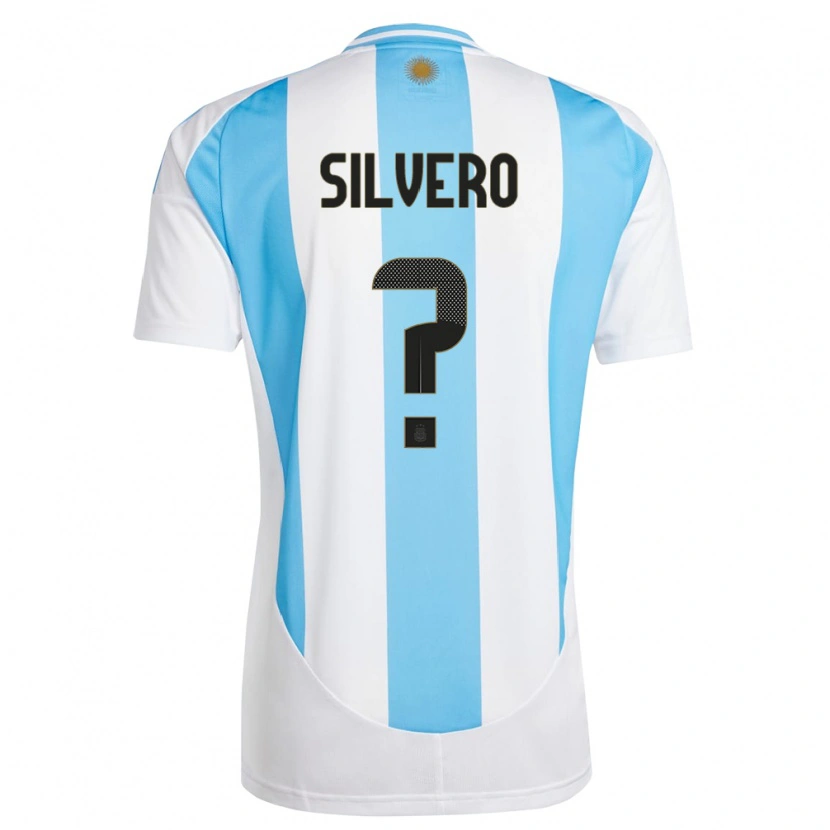 Danxen Pánské Argentina Thiago Silvero #0 Bílá Modrá Domů Hráčské Dresy 24-26 Dres