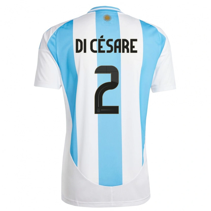 Danxen Pánské Argentina Marco Di Césare #2 Bílá Modrá Domů Hráčské Dresy 24-26 Dres