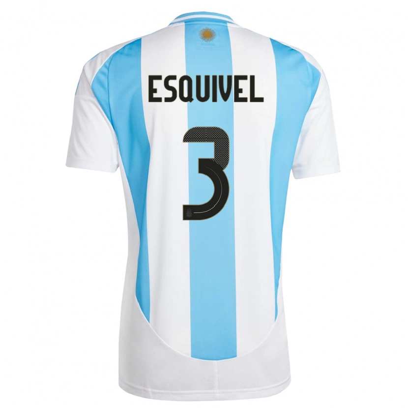Danxen Pánské Argentina Lucas Esquivel #3 Bílá Modrá Domů Hráčské Dresy 24-26 Dres