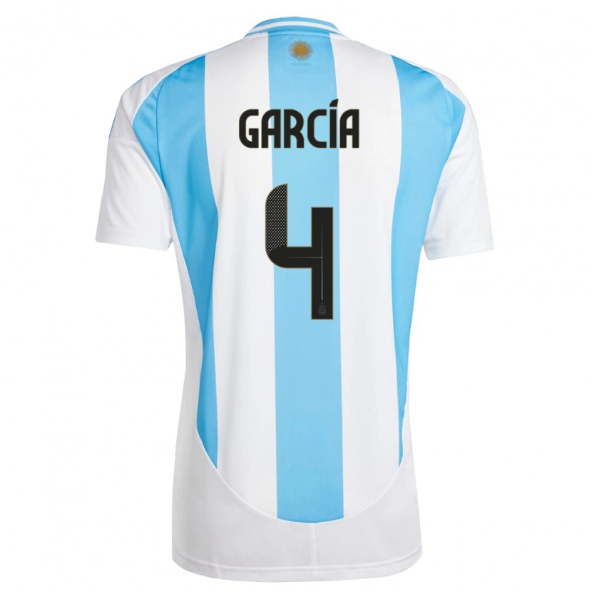 Danxen Pánské Argentina Joaquín García #4 Bílá Modrá Domů Hráčské Dresy 24-26 Dres