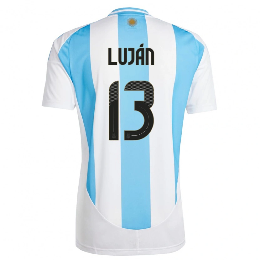 Danxen Pánské Argentina Gonzalo Luján #13 Bílá Modrá Domů Hráčské Dresy 24-26 Dres