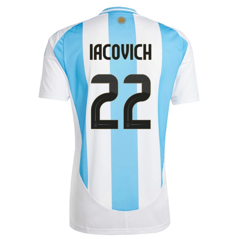 Danxen Pánské Argentina Fabricio Iacovich #22 Bílá Modrá Domů Hráčské Dresy 24-26 Dres