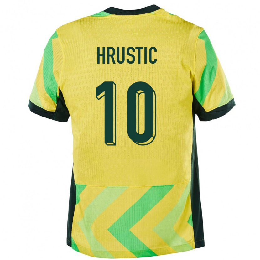 Danxen Pánské Austrálie Ajdin Hrustić #10 Zlatý Domů Hráčské Dresy 24-26 Dres