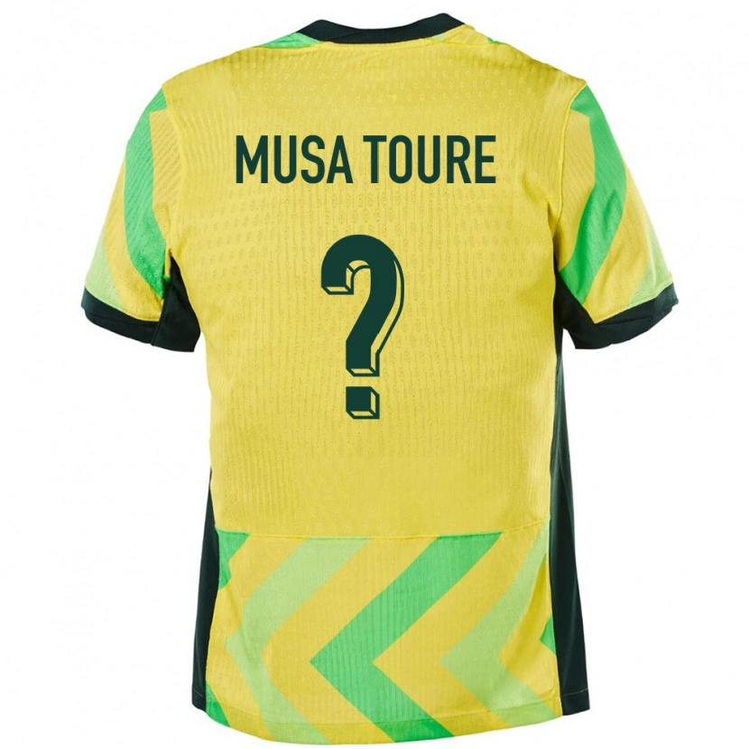 Danxen Pánské Austrálie Musa Toure #0 Zlatý Domů Hráčské Dresy 24-26 Dres