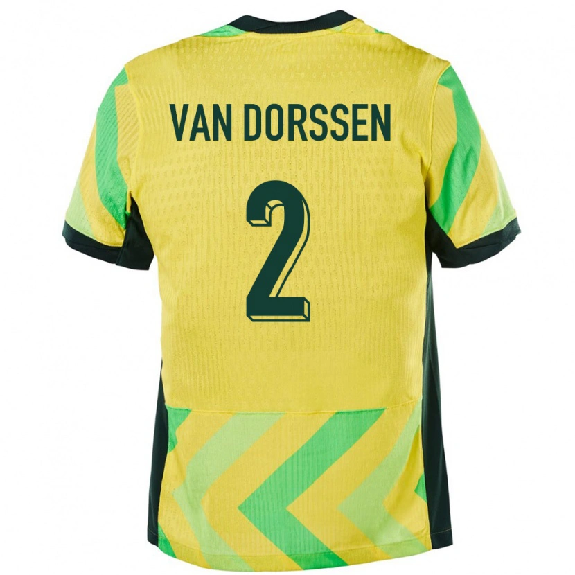 Danxen Pánské Austrálie Ben Van Dorssen #2 Zlatý Domů Hráčské Dresy 24-26 Dres