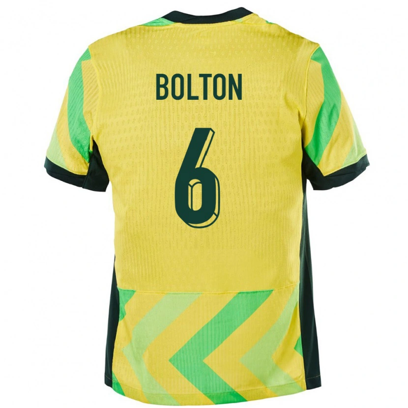 Danxen Pánské Austrálie Alex Bolton #6 Zlatý Domů Hráčské Dresy 24-26 Dres