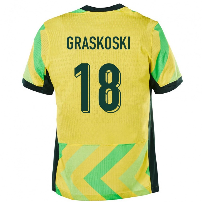 Danxen Pánské Austrálie Daniel Graskoski #18 Zlatý Domů Hráčské Dresy 24-26 Dres
