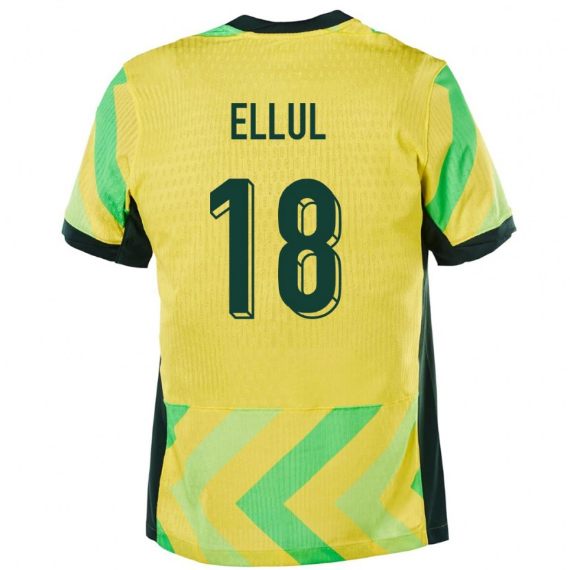 Danxen Pánské Austrálie Noah Ellul #18 Zlatý Domů Hráčské Dresy 24-26 Dres