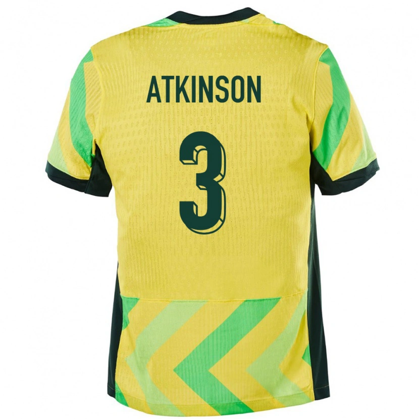 Danxen Pánské Austrálie Nathaniel Atkinson #3 Zlatý Domů Hráčské Dresy 24-26 Dres