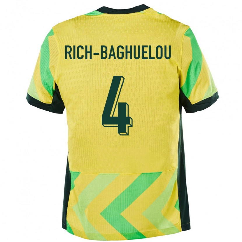 Danxen Pánské Austrálie Jay Rich Baghuelou #4 Zlatý Domů Hráčské Dresy 24-26 Dres