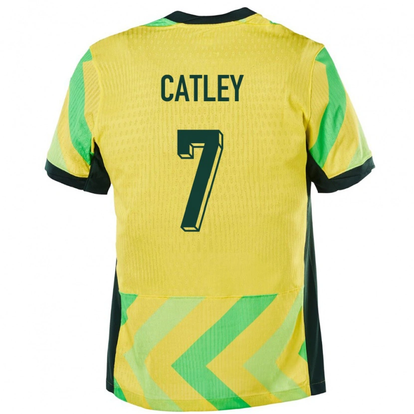 Danxen Pánské Austrálie Stephanie Catley #7 Zlatý Domů Hráčské Dresy 24-26 Dres