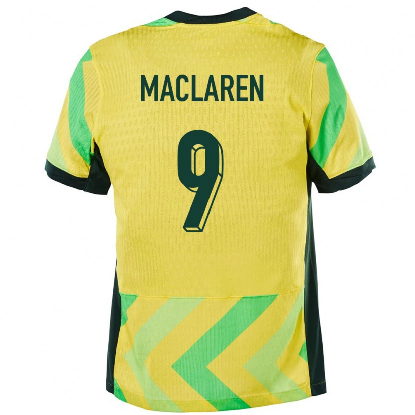 Danxen Pánské Austrálie Jamie Maclaren #9 Zlatý Domů Hráčské Dresy 24-26 Dres
