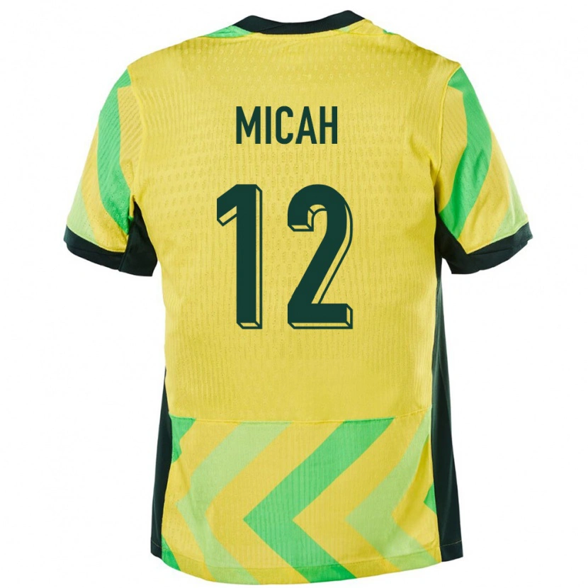 Danxen Pánské Austrálie Teagan Micah #12 Zlatý Domů Hráčské Dresy 24-26 Dres