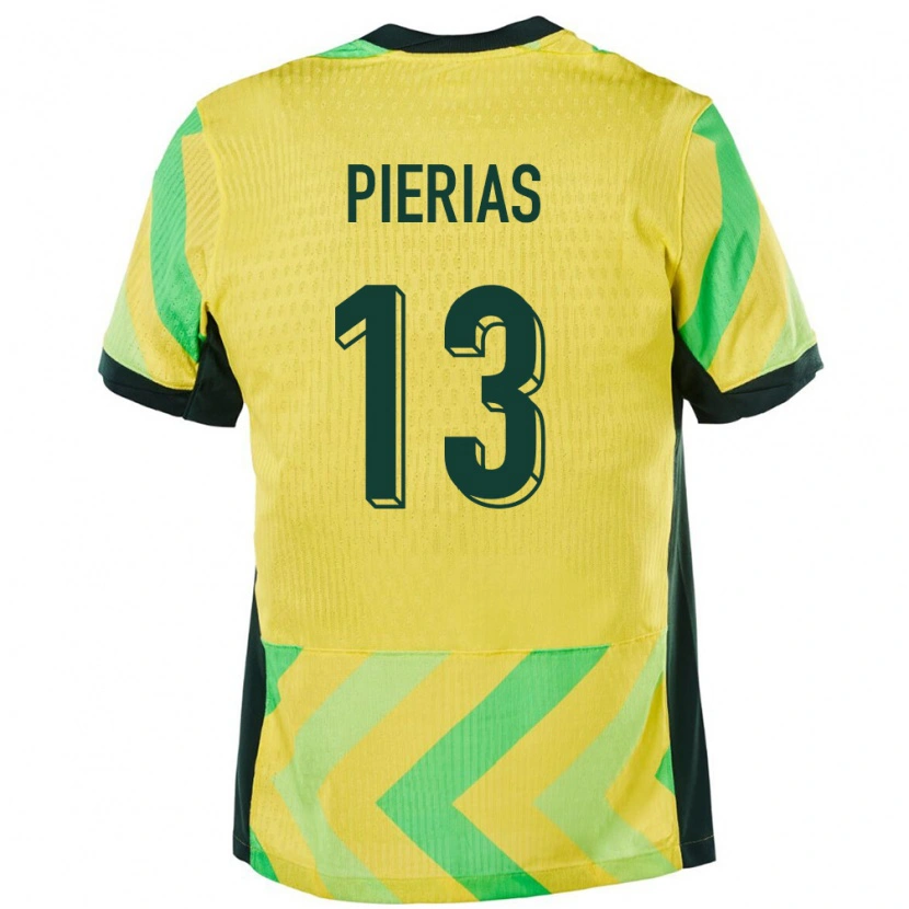 Danxen Pánské Austrálie Dylan Pierias #13 Zlatý Domů Hráčské Dresy 24-26 Dres